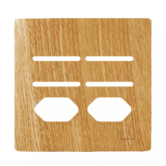 Placa p/ 4 Interruptores + 2 Tomadas 4x4 - Novara Avelã 